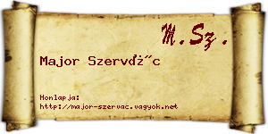 Major Szervác névjegykártya